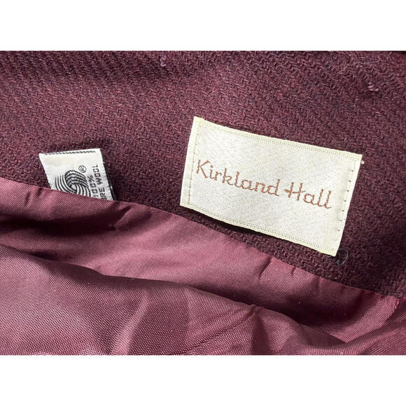 Kirkland Hall Jacket Women M Medium Red Button Up Long Sleeve Wool Pockets - Picture 3 of 6